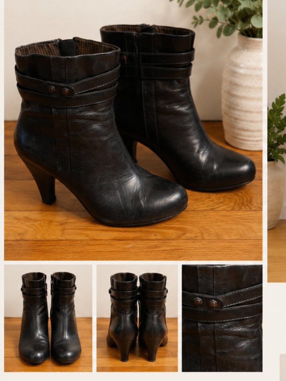 Vagabond Real Leather Low Heeled Booties